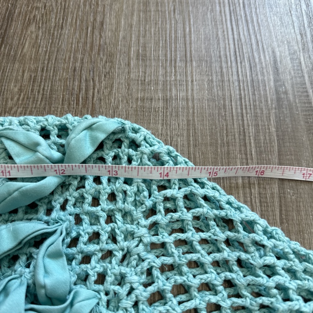 Modern Soul Linen Cotton Blend Crochet Light Blue Button Front Cardigan Size XS - Picture 8 of 11